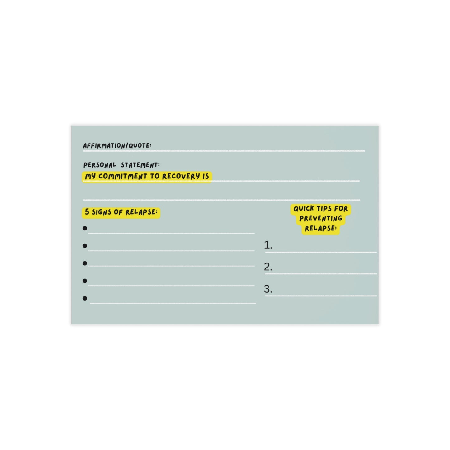 Wallet Card Relapse Prevention Tips (100pcs)