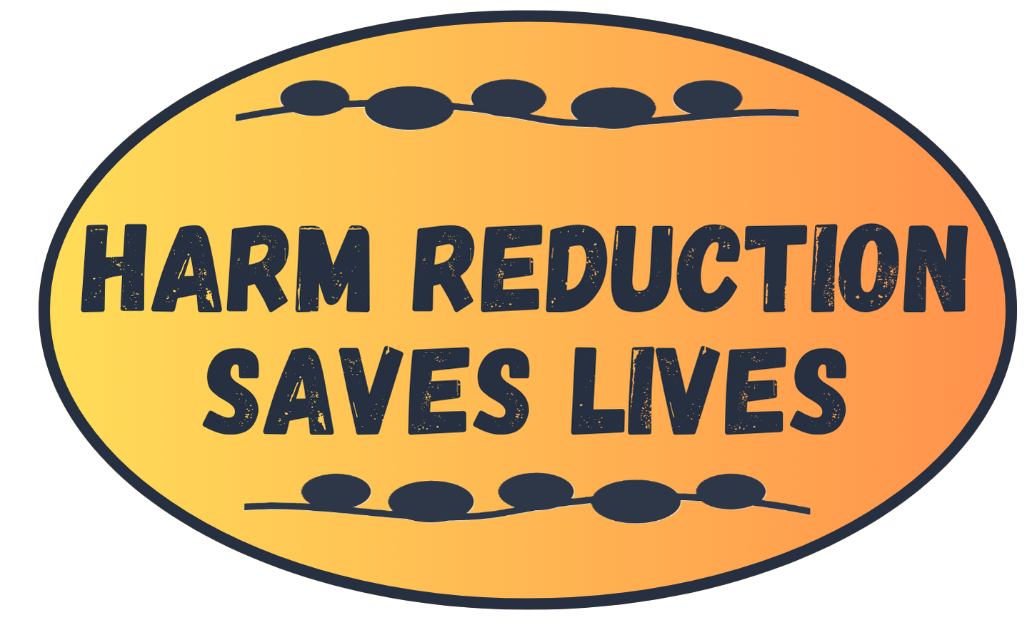 Harm Reduction Saves Lives Sticker - Oval (Orange Gradient)