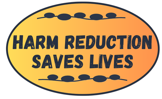 Harm Reduction Saves Lives Sticker - Oval (Orange Gradient)