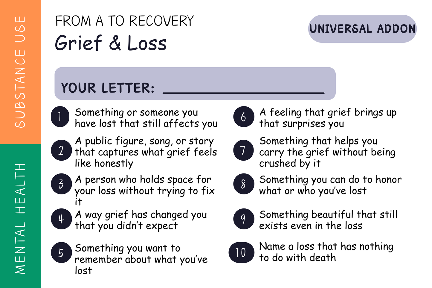 From A to Recovery — Grief & Loss Add-on (Universal)