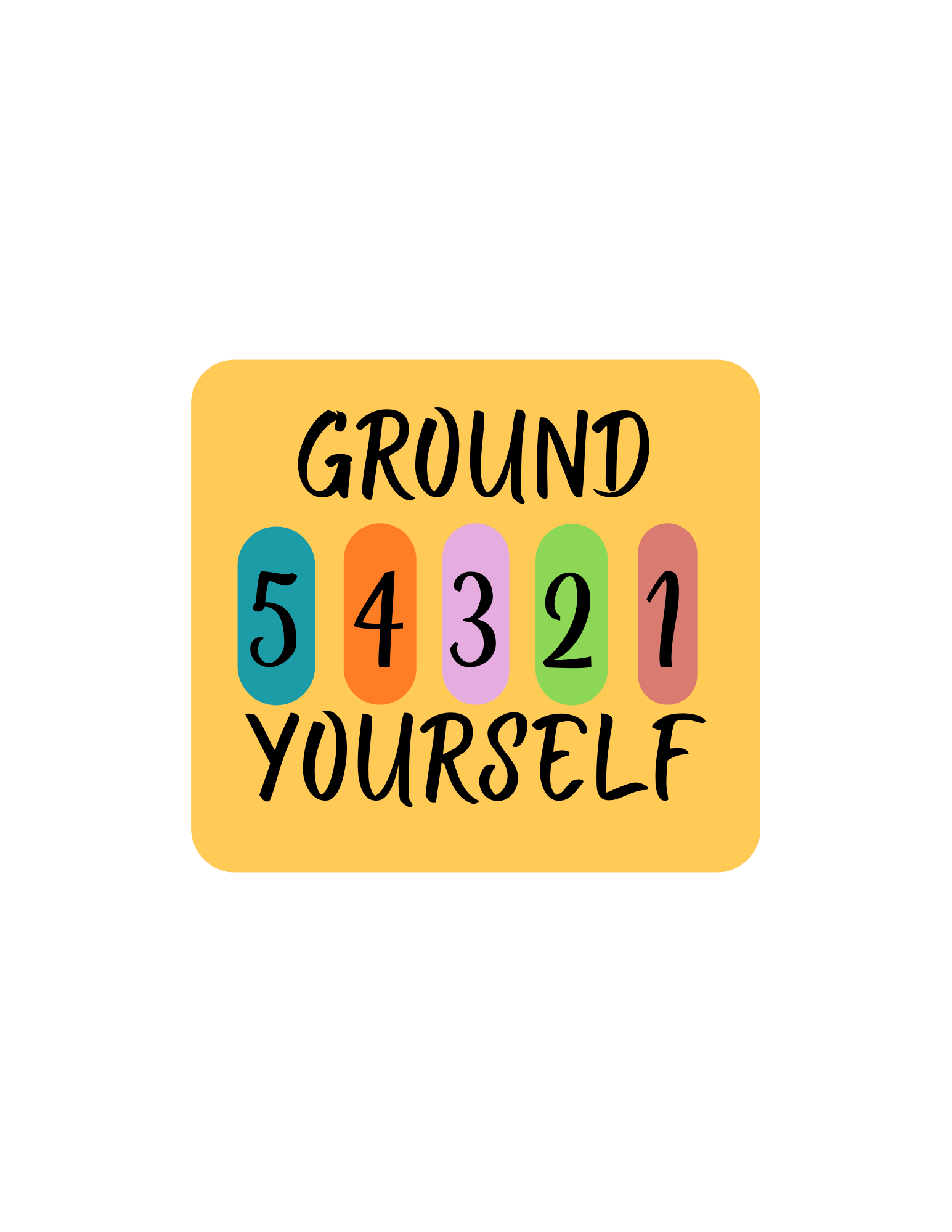Ground Yourself Sticker | 5-4-3-2-1 Grounding | Mindfulness | Die-Cut ...