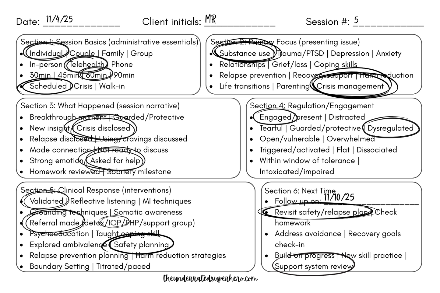 Quick Capture Session Cards