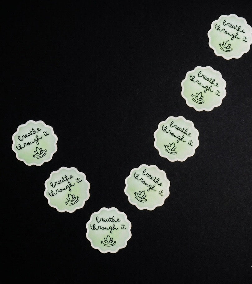 Breathe Through It Sticker | Mindfulness | Lotus | Die-Cut | Two Sizes