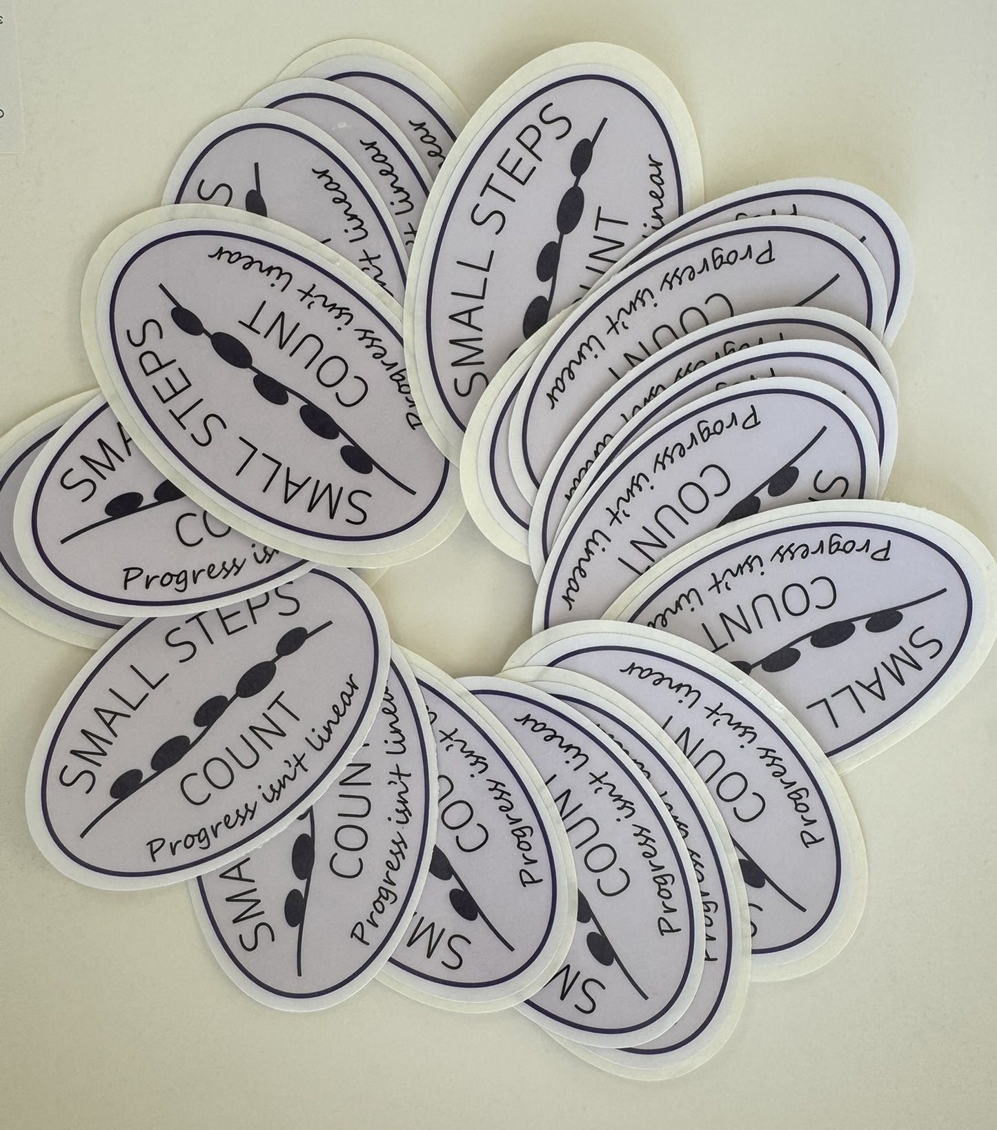 Small Steps Count Sticker - Oval (Lavender Purple)