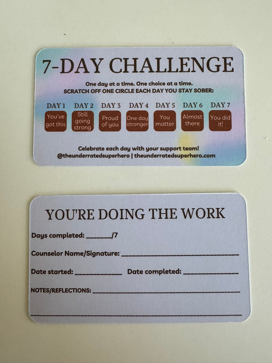 7-Day Challenge Cards - 4-Pack | Scratch-Off Motivation for Recovery