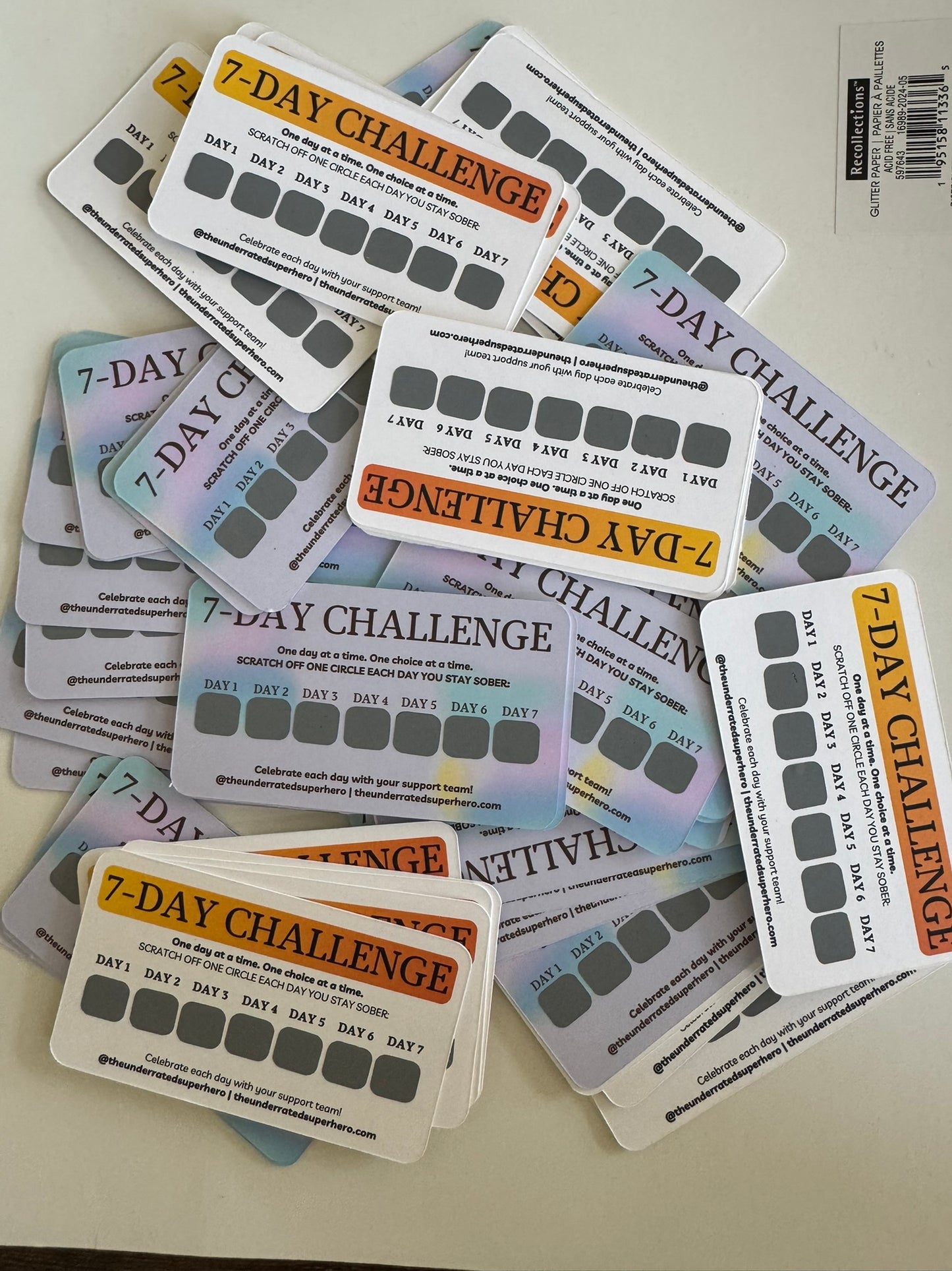 7-Day Challenge Cards - Counselor Pack (10 cards) | Clinical Tool for SUD Treatment