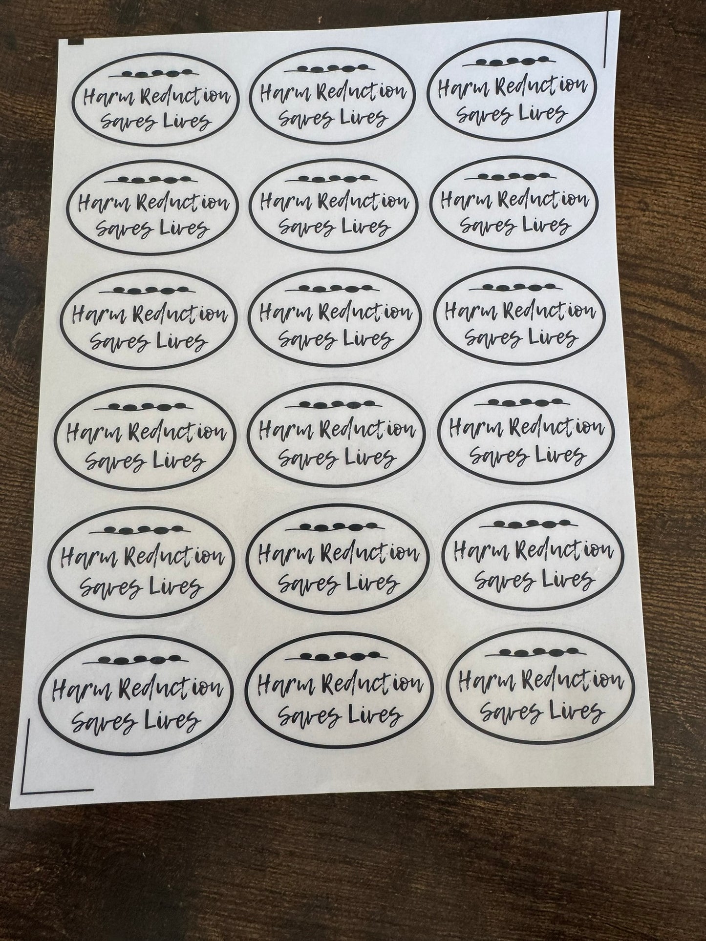 Harm Reduction Saves Lives - Sticker Sheet (18 stickers)