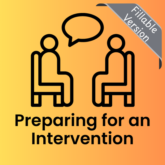 Preparing for an Intervention (Fillable PDF)