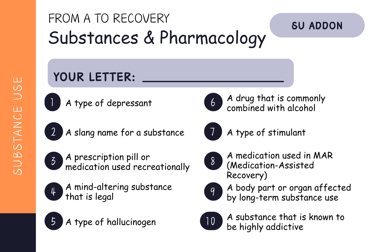 From A to Recovery — Substance Use 3-Card Add-on Pack