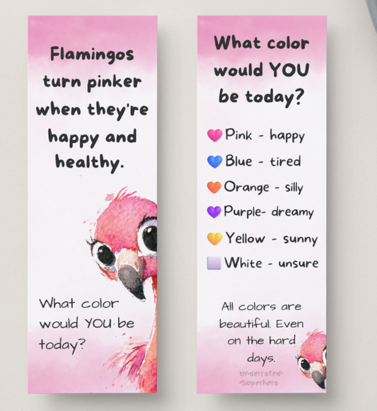 Kids Animal Bookmark Set — Set of 4 | Flamingo, Elephant, Wolf, Dolphin | Ages 5–12