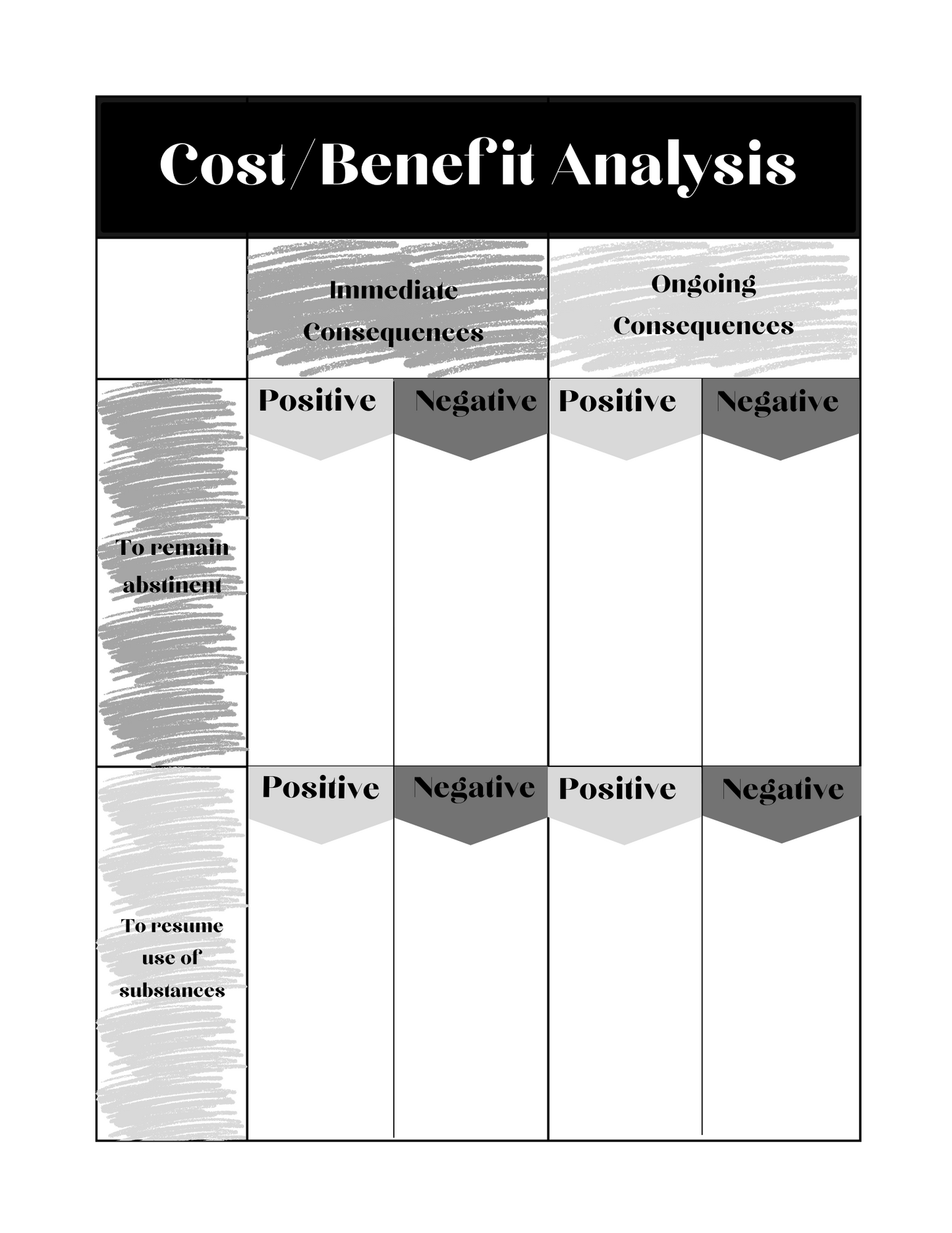 Cost Benefit Matrix (Fillable PDF)